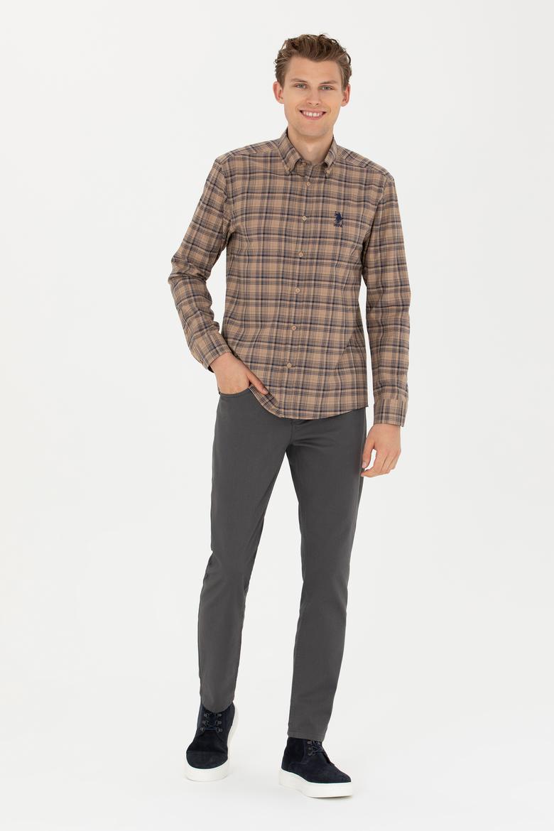 Erkek Kum Uzun Kollu Gömlek - 50279456019