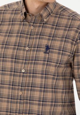 Erkek Kum Uzun Kollu Gömlek - 50279456019