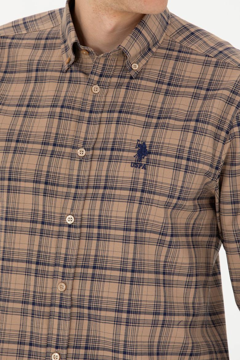 Erkek Kum Uzun Kollu Gömlek - 50279456019