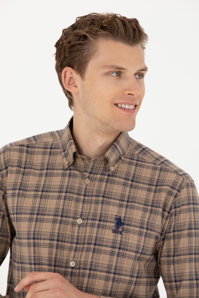 Erkek Kum Uzun Kollu Gömlek - 50279456019