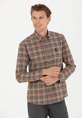 Erkek Kum Uzun Kollu Gömlek - 50279456019