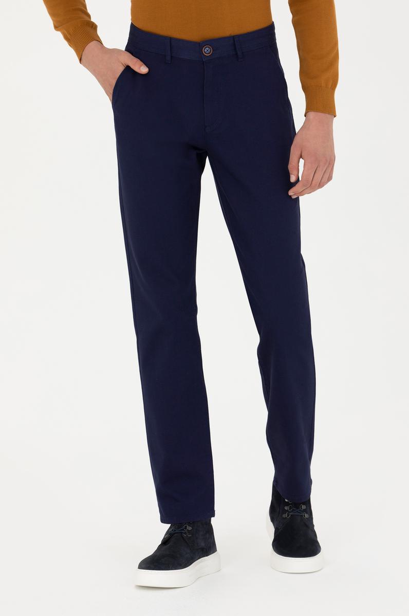 Erkek Lacivert Kanvas / Chino Pantolon