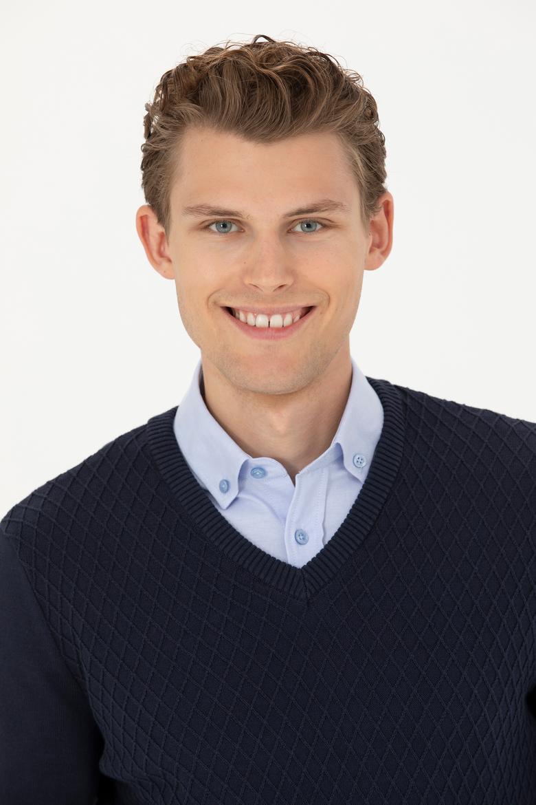 Erkek Lacivert Kazak - 50277090001