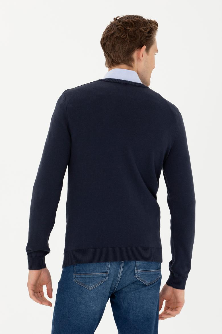 Erkek Lacivert Kazak - 50277090001