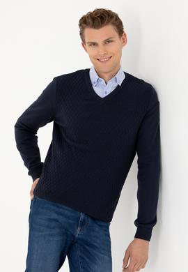 Erkek Lacivert Kazak - 50277090001