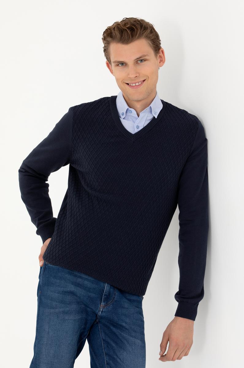 Erkek Lacivert Kazak