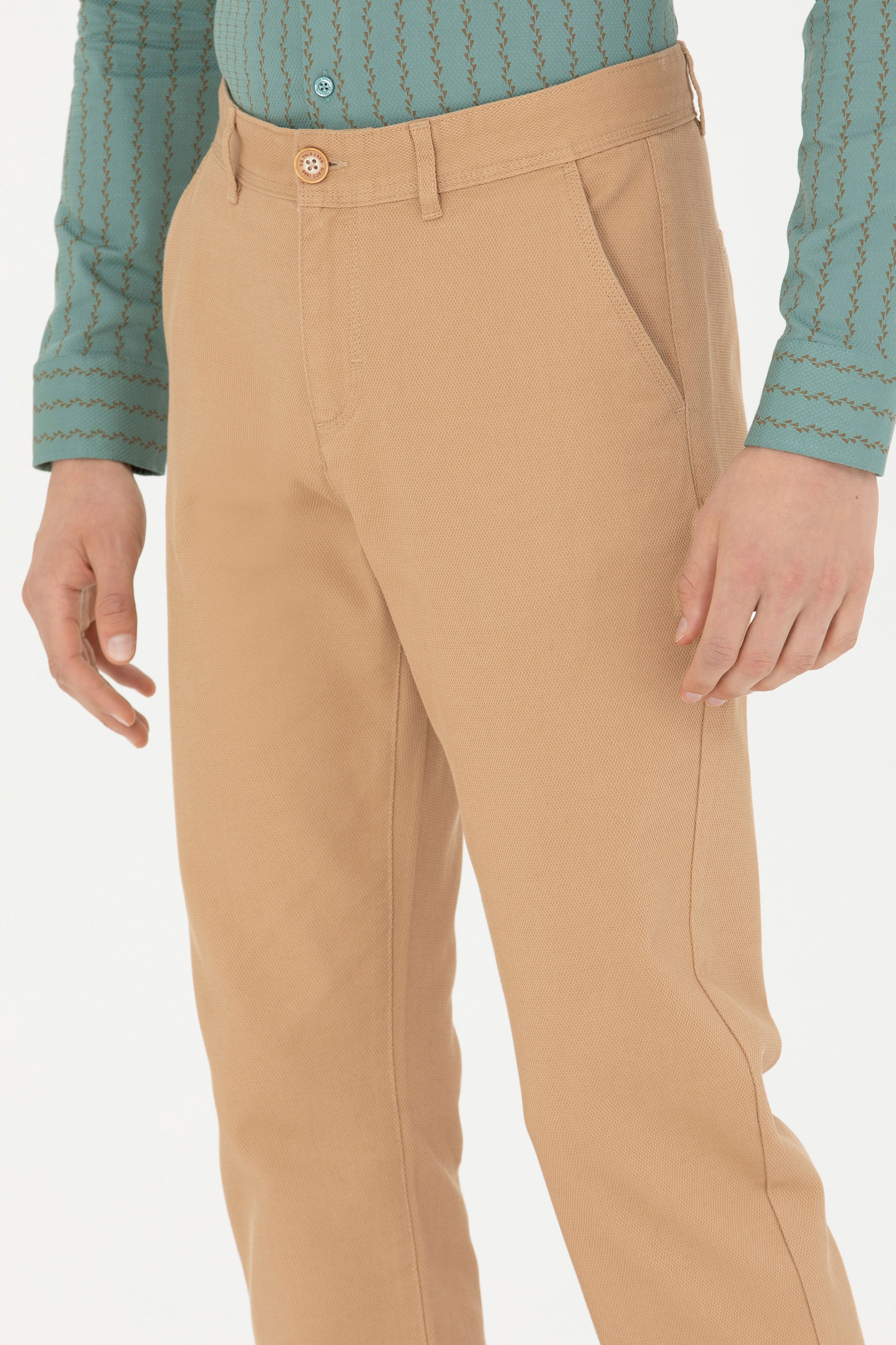 Erkek Regular Fit Camel Kanvas / Chino Pantolon - Image 6