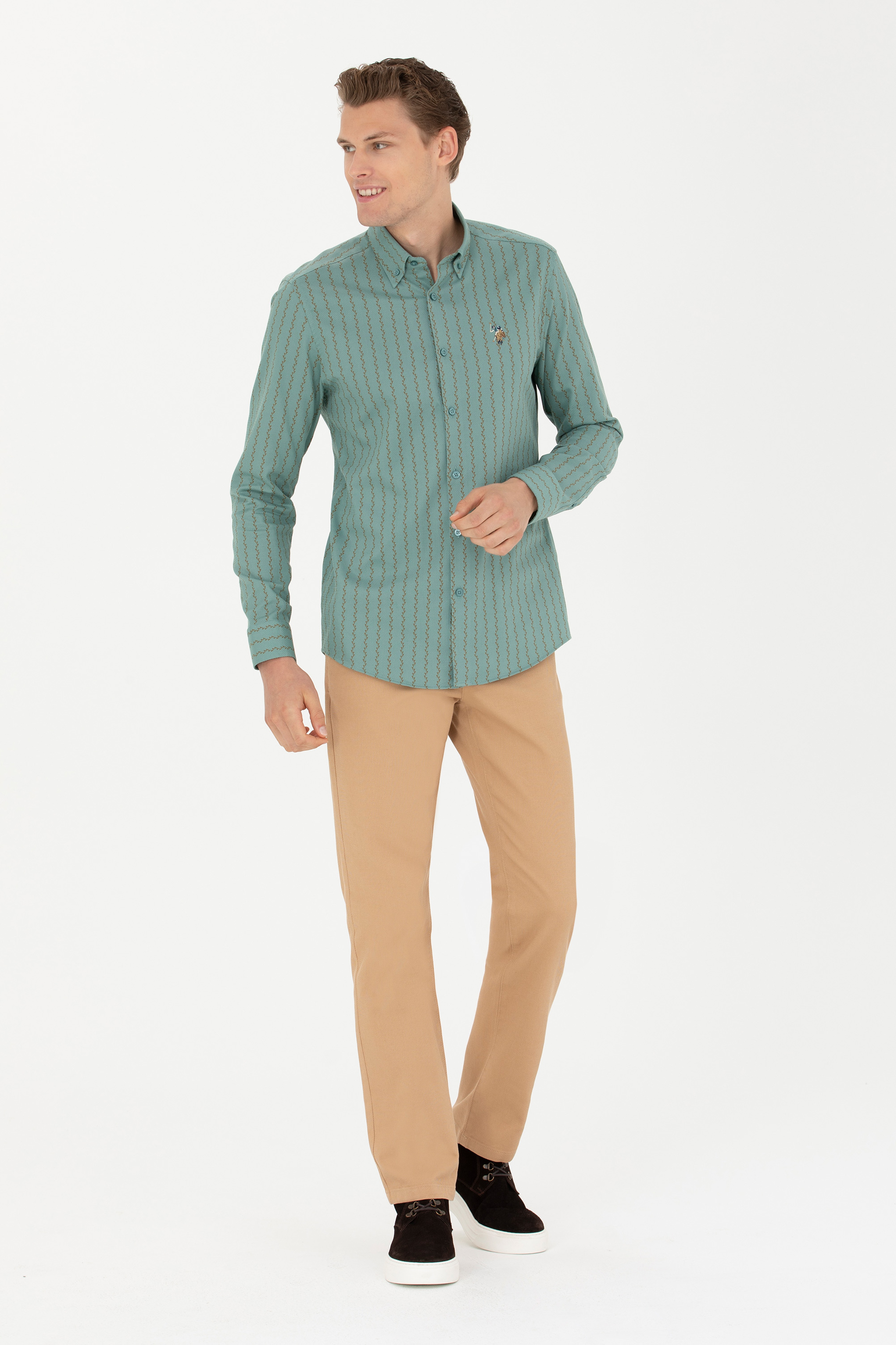 Erkek Regular Fit Camel Kanvas / Chino Pantolon - Image 1
