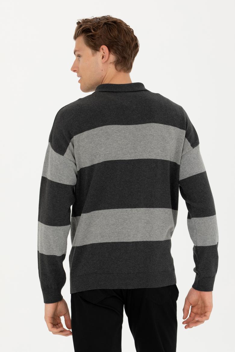 Erkek Antrasit Melanj Kazak - 50277119006