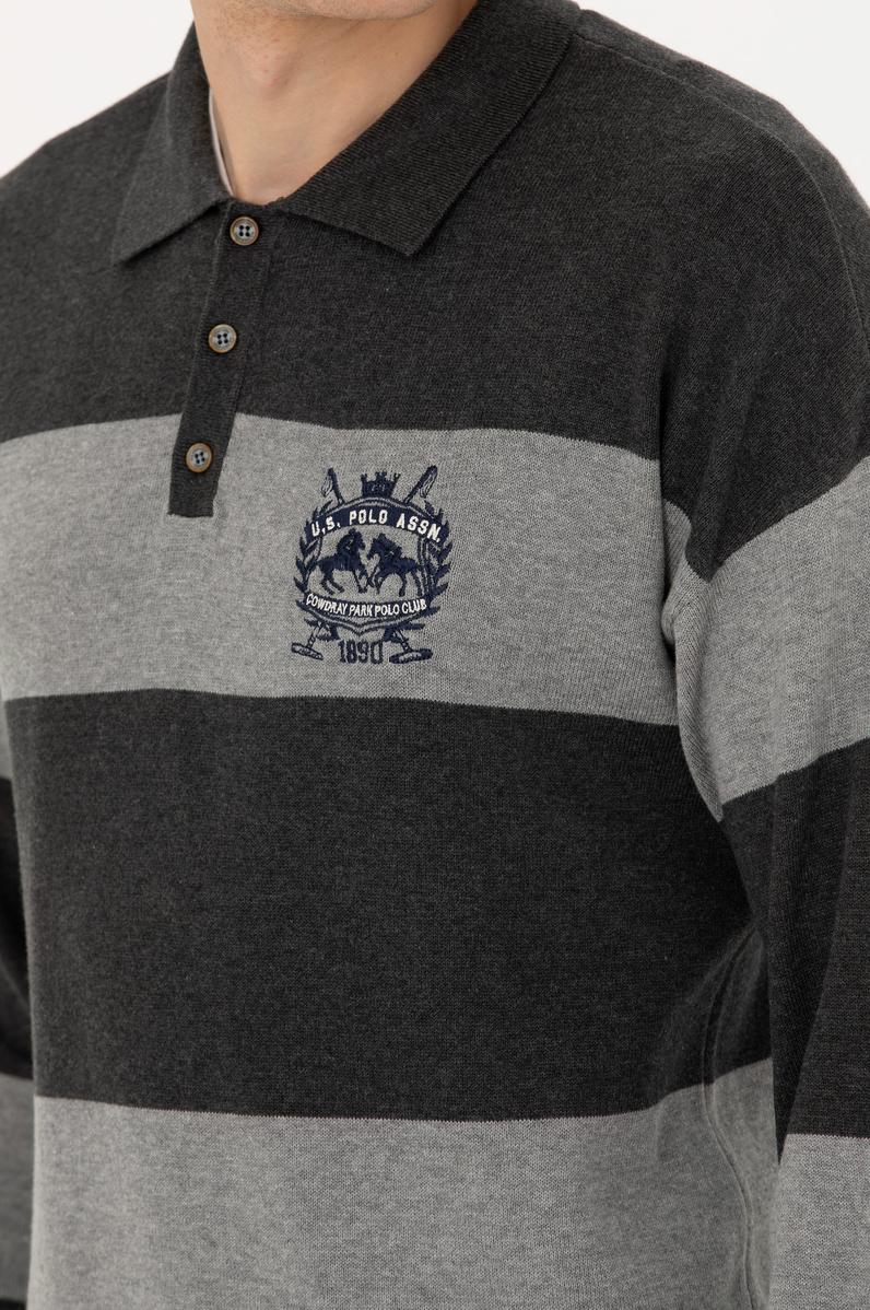 Erkek Antrasit Melanj Polo Yaka Kazak