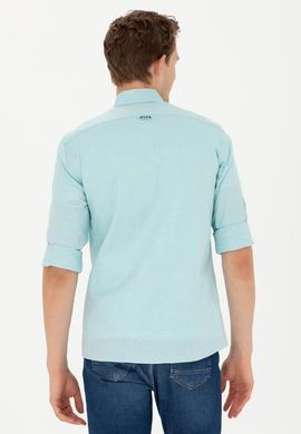 Erkek Mint Uzun Kollu Basic Gömlek - 50263099068