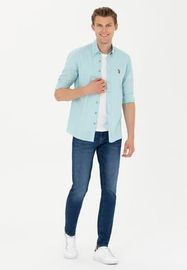 Erkek Mint Uzun Kollu Basic Gömlek - 50263099068