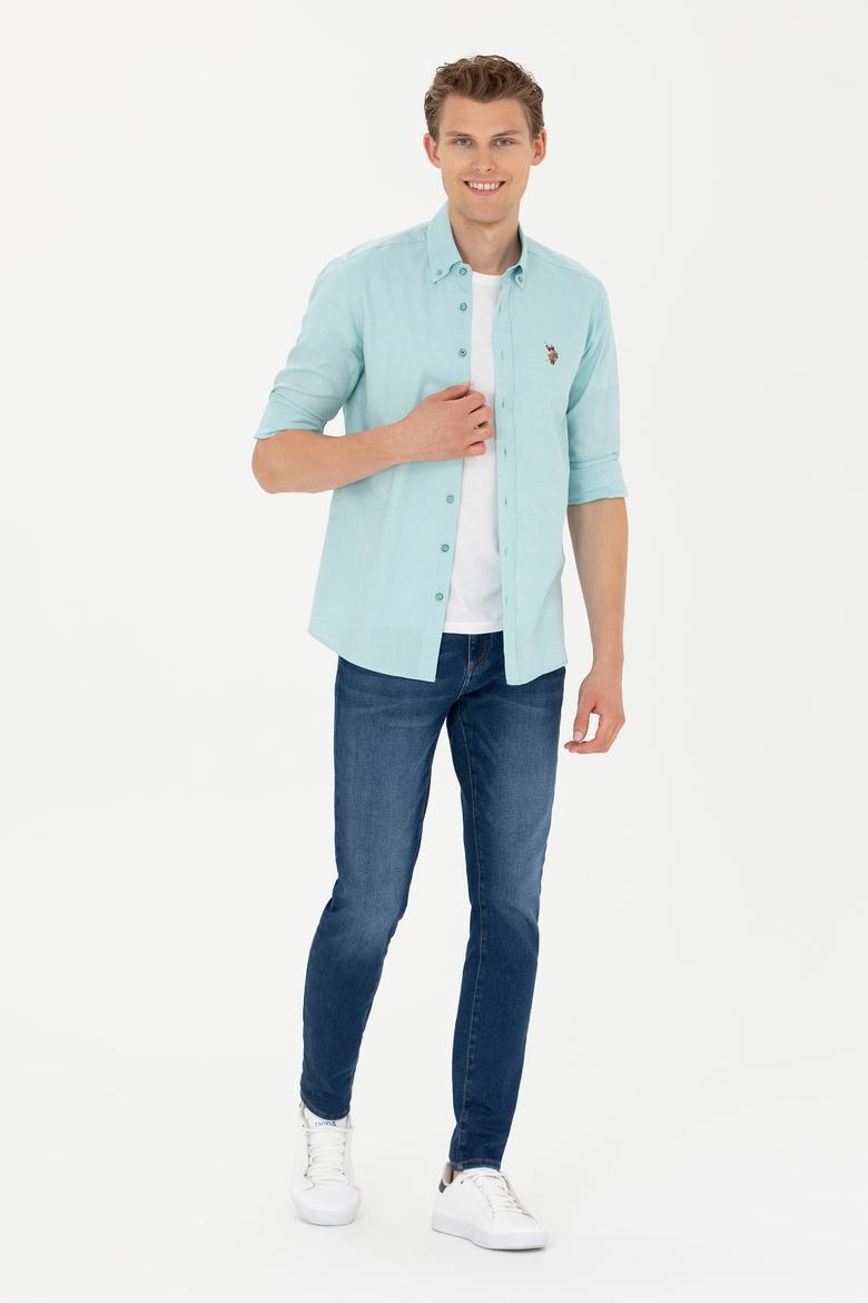 Erkek Mint Uzun Kollu Basic Gömlek - 50263099068