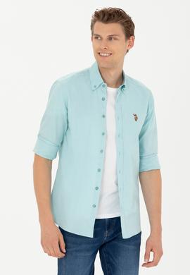 Erkek Mint Uzun Kollu Basic Gömlek - 50263099068