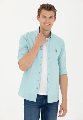 Erkek Mint Uzun Kollu Basic Gömlek - 50263099068