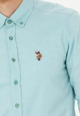 Erkek Mint Uzun Kollu Basic Gömlek - 50263099068