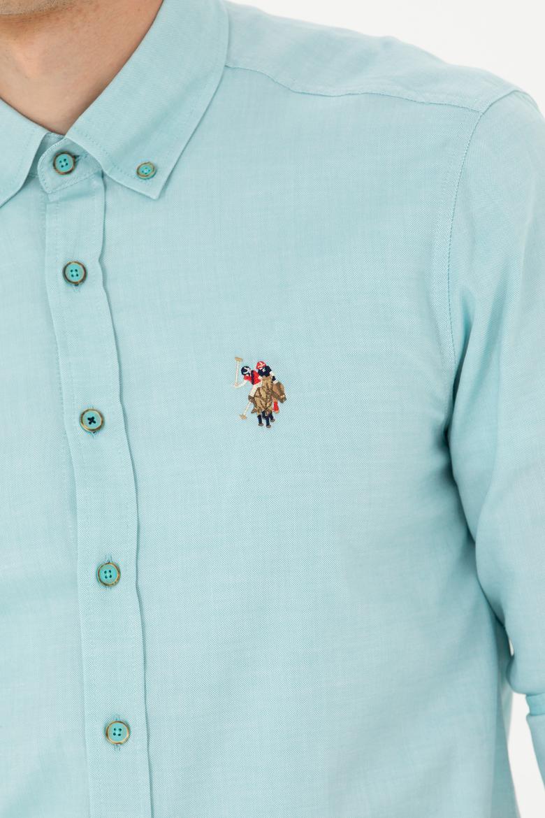 Erkek Mint Uzun Kollu Basic Gömlek - 50263099068