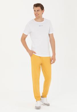 Erkek Beyaz Bisiklet Yaka Tişört - 50263259023