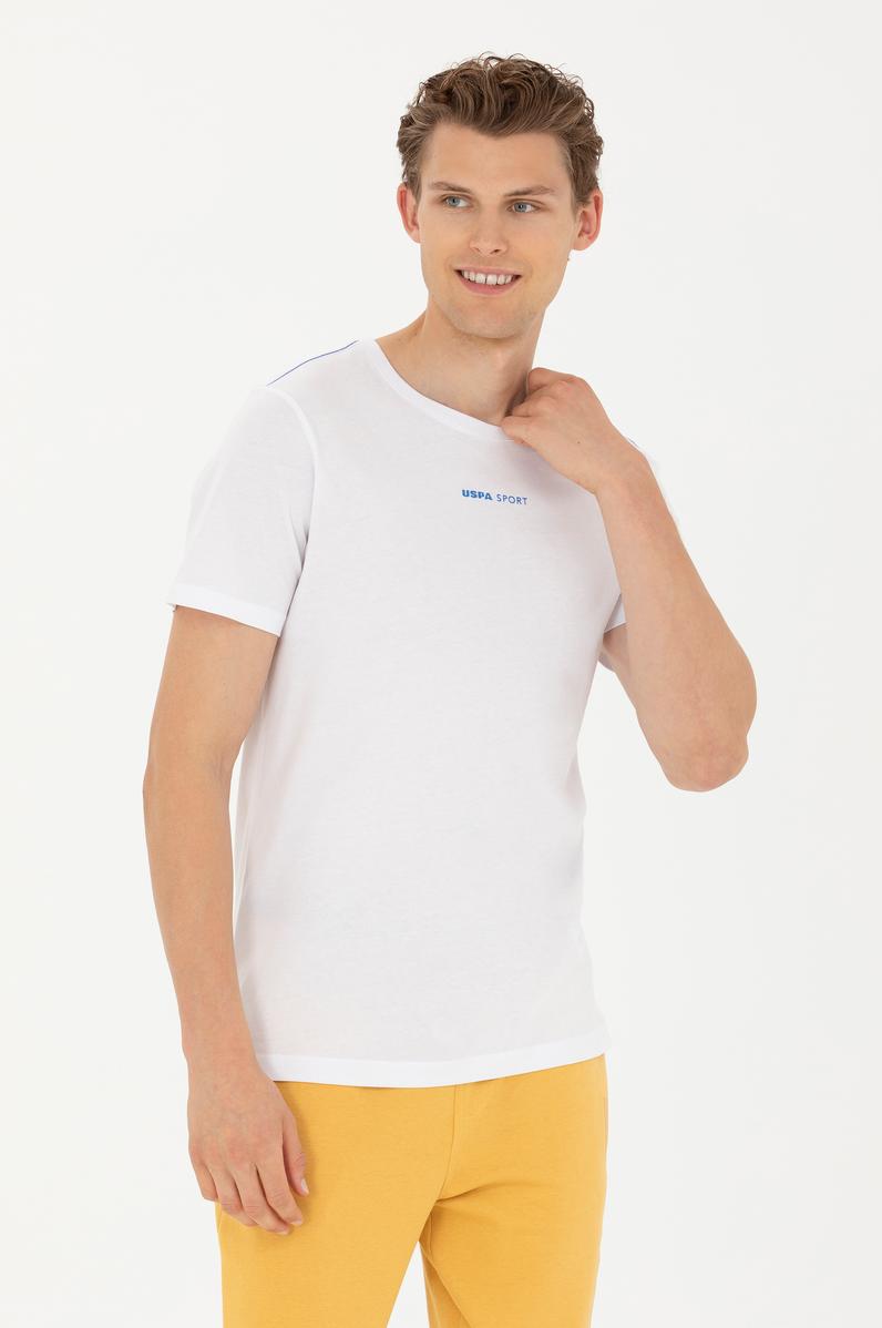 Erkek Beyaz Bisiklet Yaka Tişört