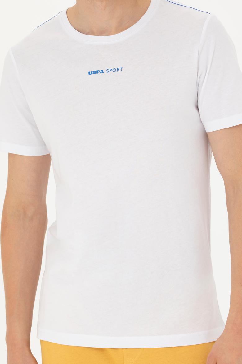 Erkek Beyaz Bisiklet Yaka Tişört - 50263259023