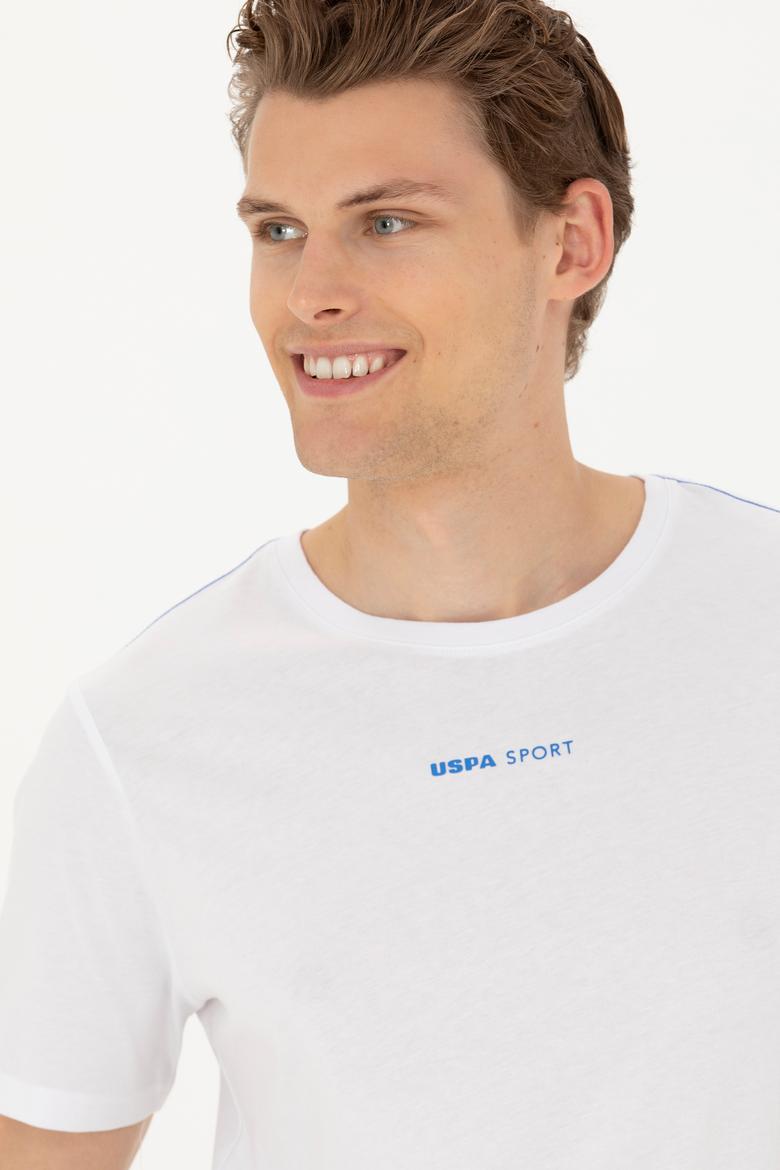 Erkek Beyaz Bisiklet Yaka Tişört - 50263259023