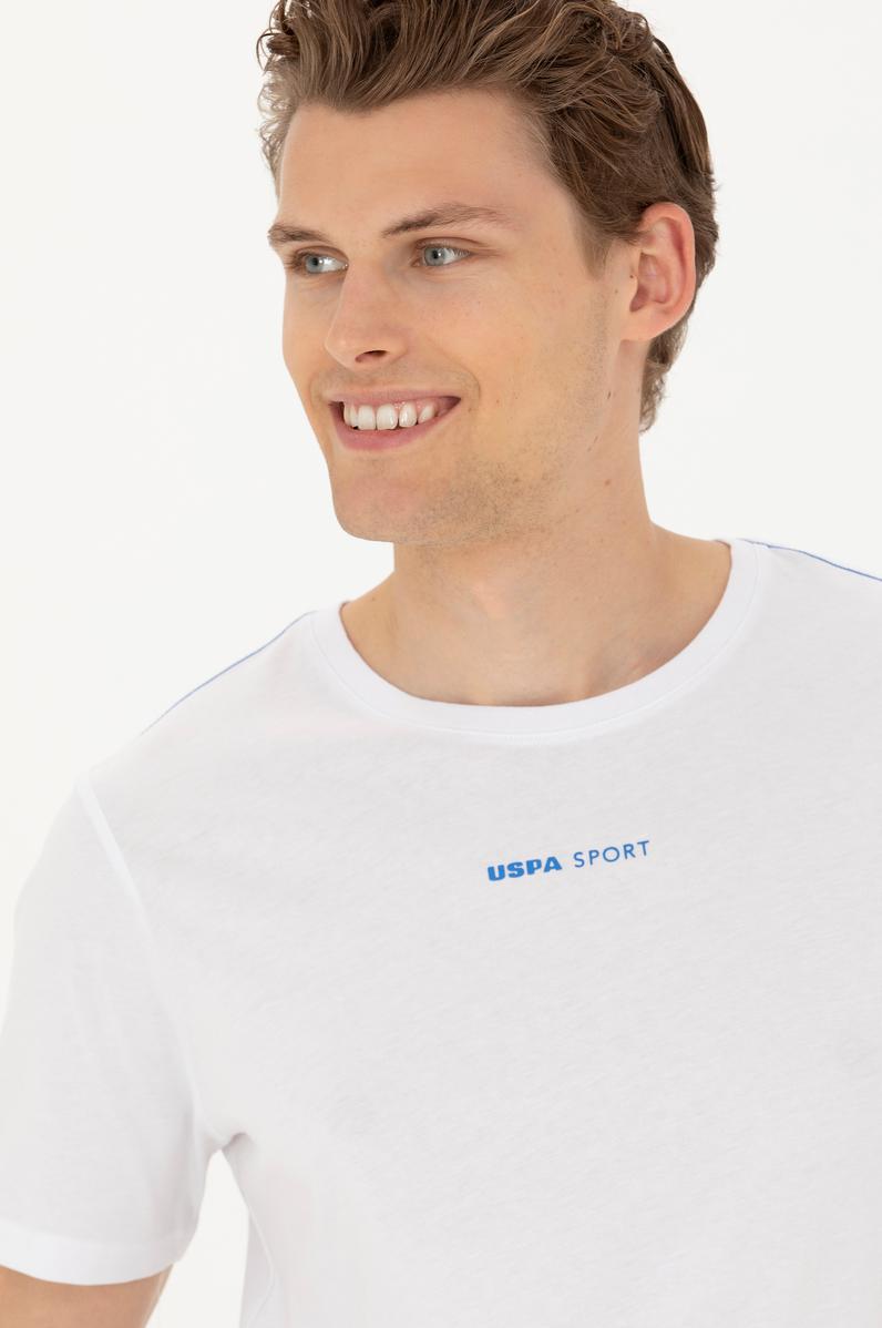 Erkek Beyaz Bisiklet Yaka Tişört