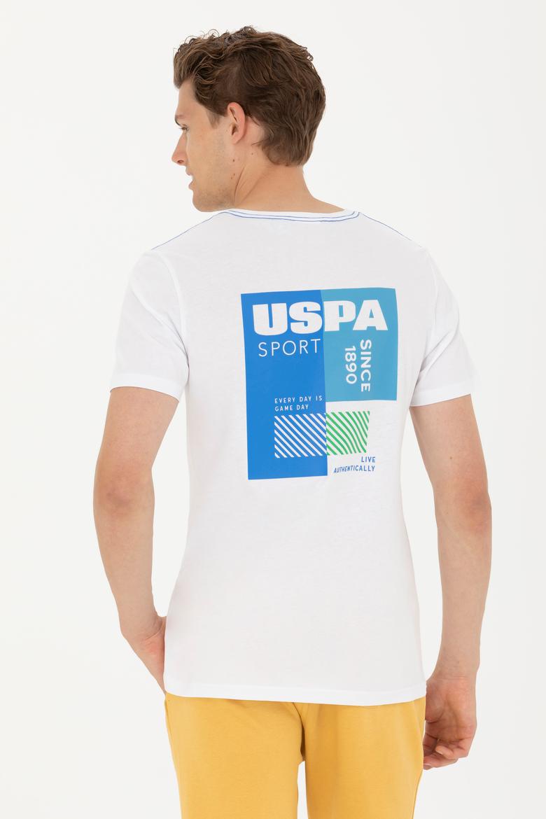 Erkek Beyaz Bisiklet Yaka Tişört - 50263259023