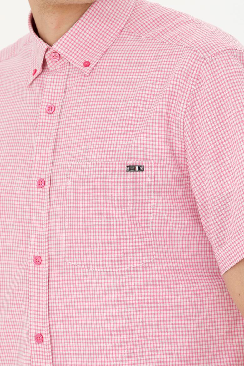 Erkek Pembe Kısa Kollu Gömlek - 50264094015