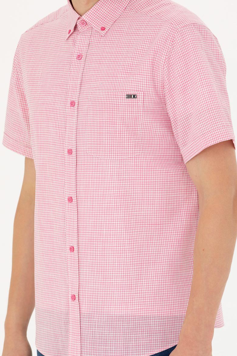 Erkek Pembe Kısa Kollu Gömlek - 50264094015