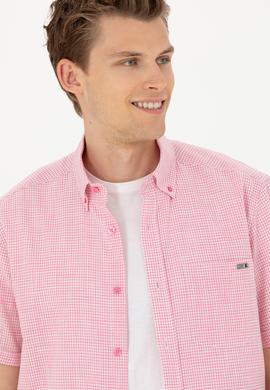 Erkek Pembe Kısa Kollu Gömlek - 50264094015