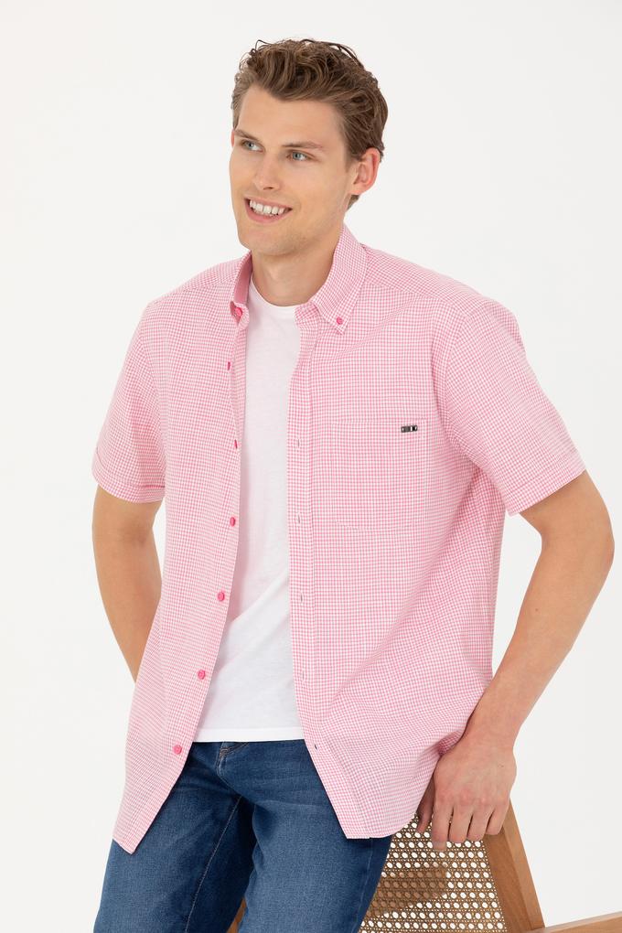 Erkek Pembe Kısa Kollu Gömlek