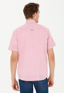 Erkek Pembe Kısa Kollu Gömlek - 50264094015