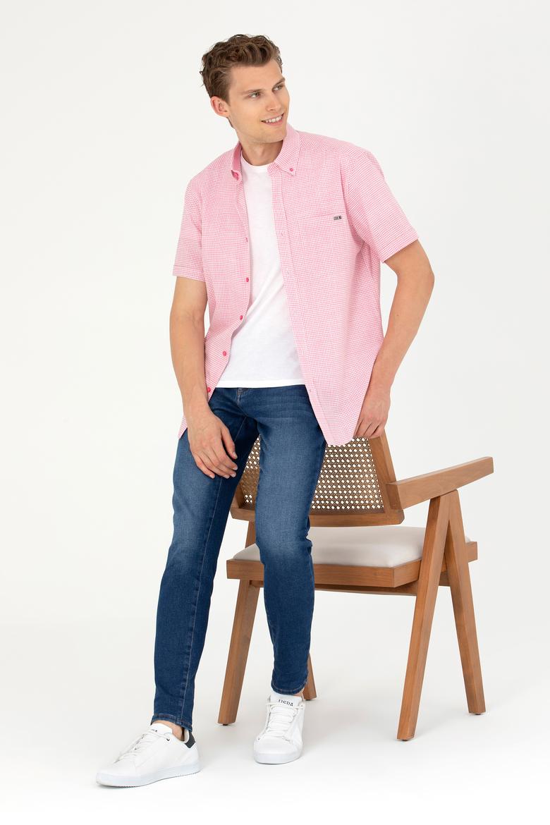 Erkek Pembe Kısa Kollu Gömlek - 50264094015