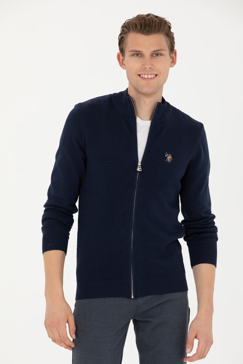 Erkek Lacivert Basic Triko Hırka - 50272132003