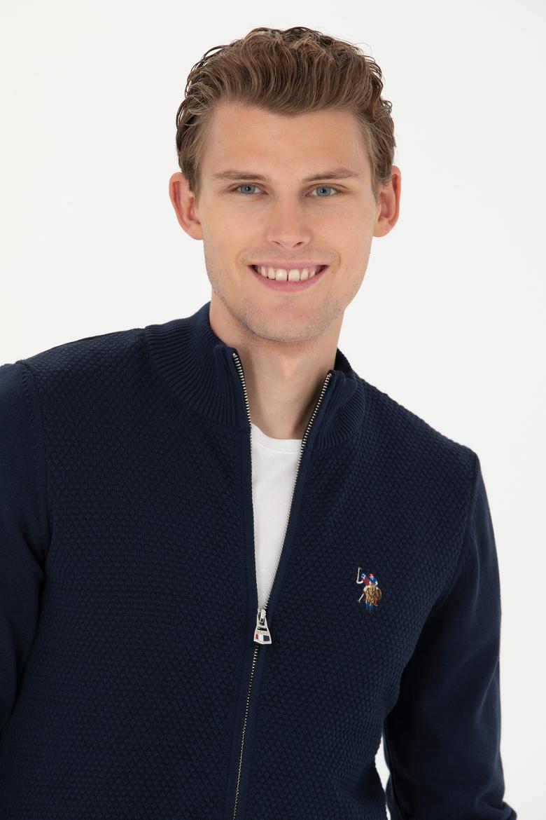 Erkek Lacivert Basic Triko Hırka - 50272132003