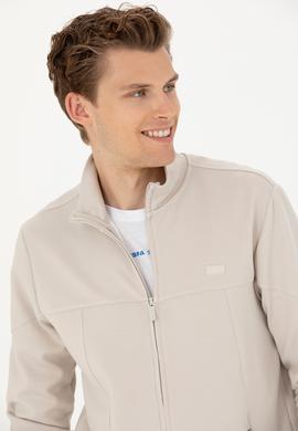 Erkek Bej Örme Hırka - 50277958011