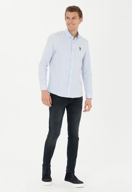Erkek Açık Mavi Uzun Kollu Basic Gömlek - 50277310046