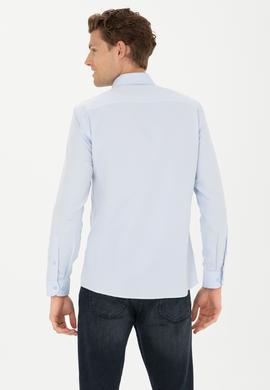 Erkek Açık Mavi Uzun Kollu Basic Gömlek - 50277310046