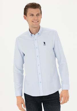 Erkek Açık Mavi Uzun Kollu Basic Gömlek - 50277310046