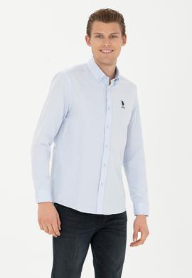 Erkek Açık Mavi Uzun Kollu Basic Gömlek - 50277310046