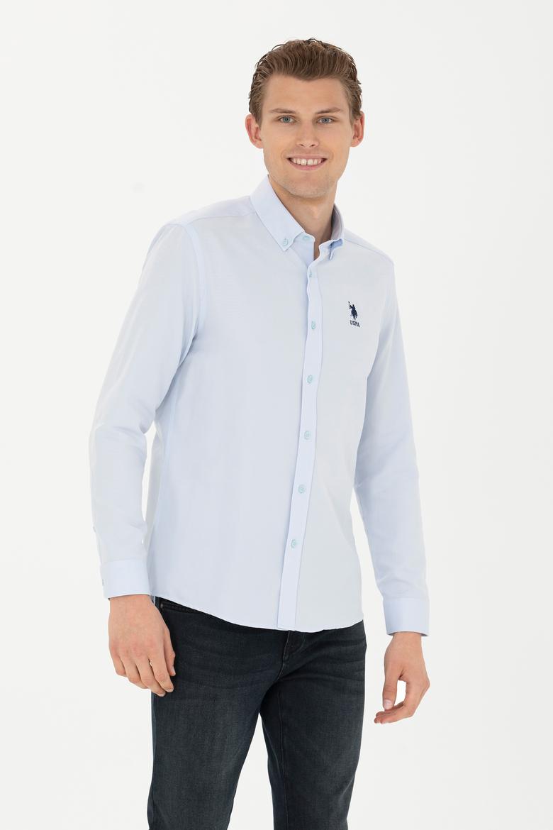 Erkek Açık Mavi Uzun Kollu Basic Gömlek - 50277310046