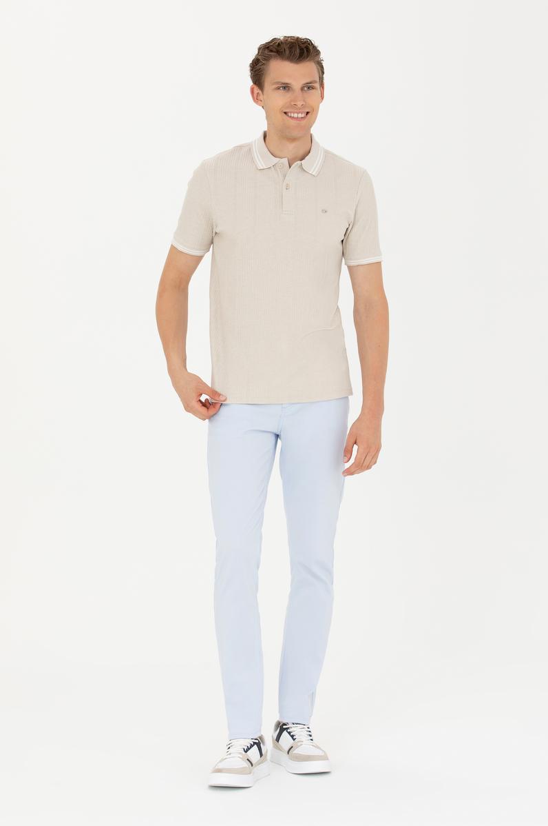 Erkek Açık Mavi Kanvas Pantolon