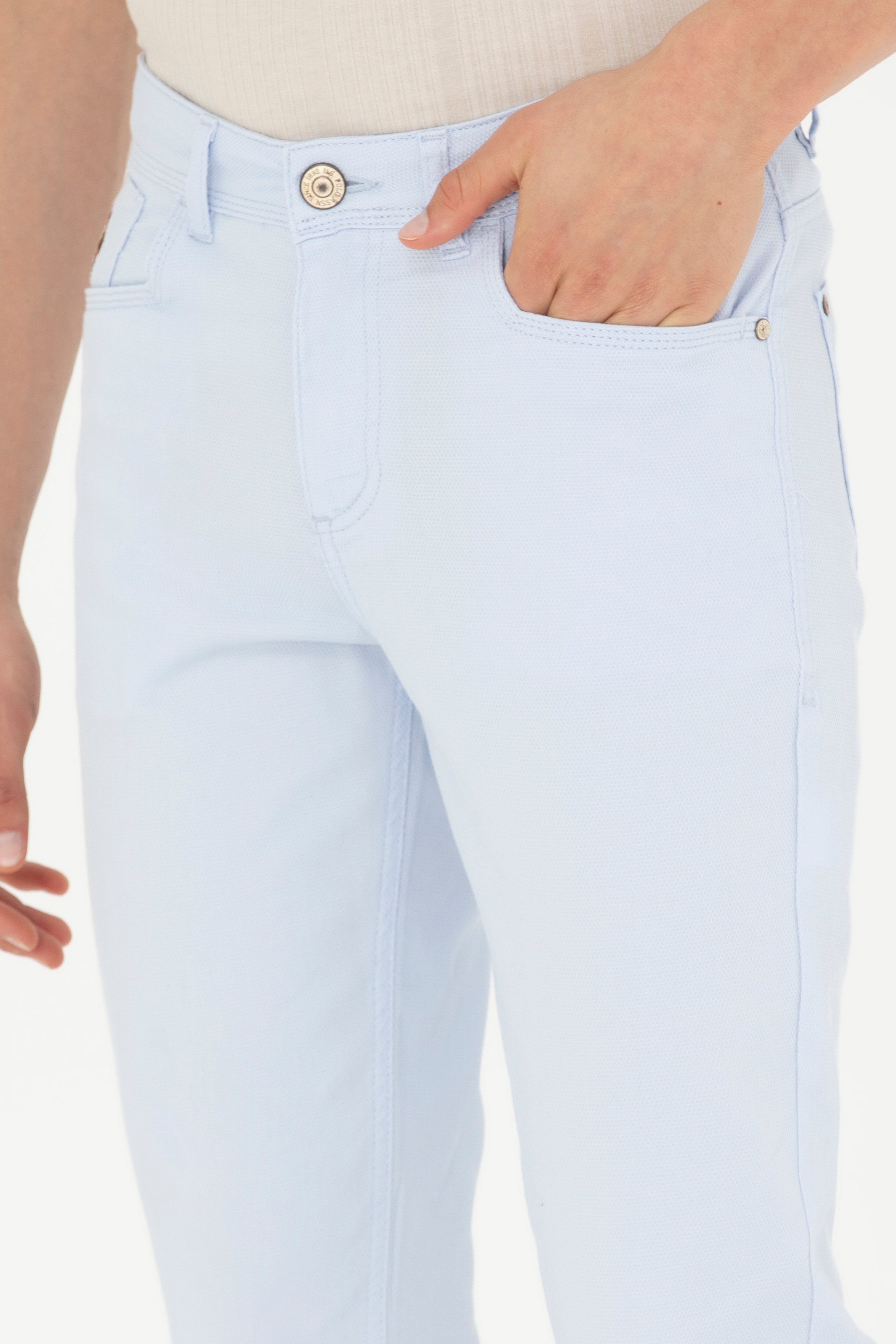 Erkek Açık Mavi Kanvas Pantolon - Image 6