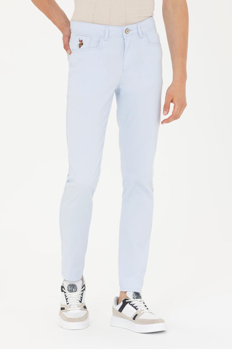 Erkek Açık Mavi Kanvas Pantolon