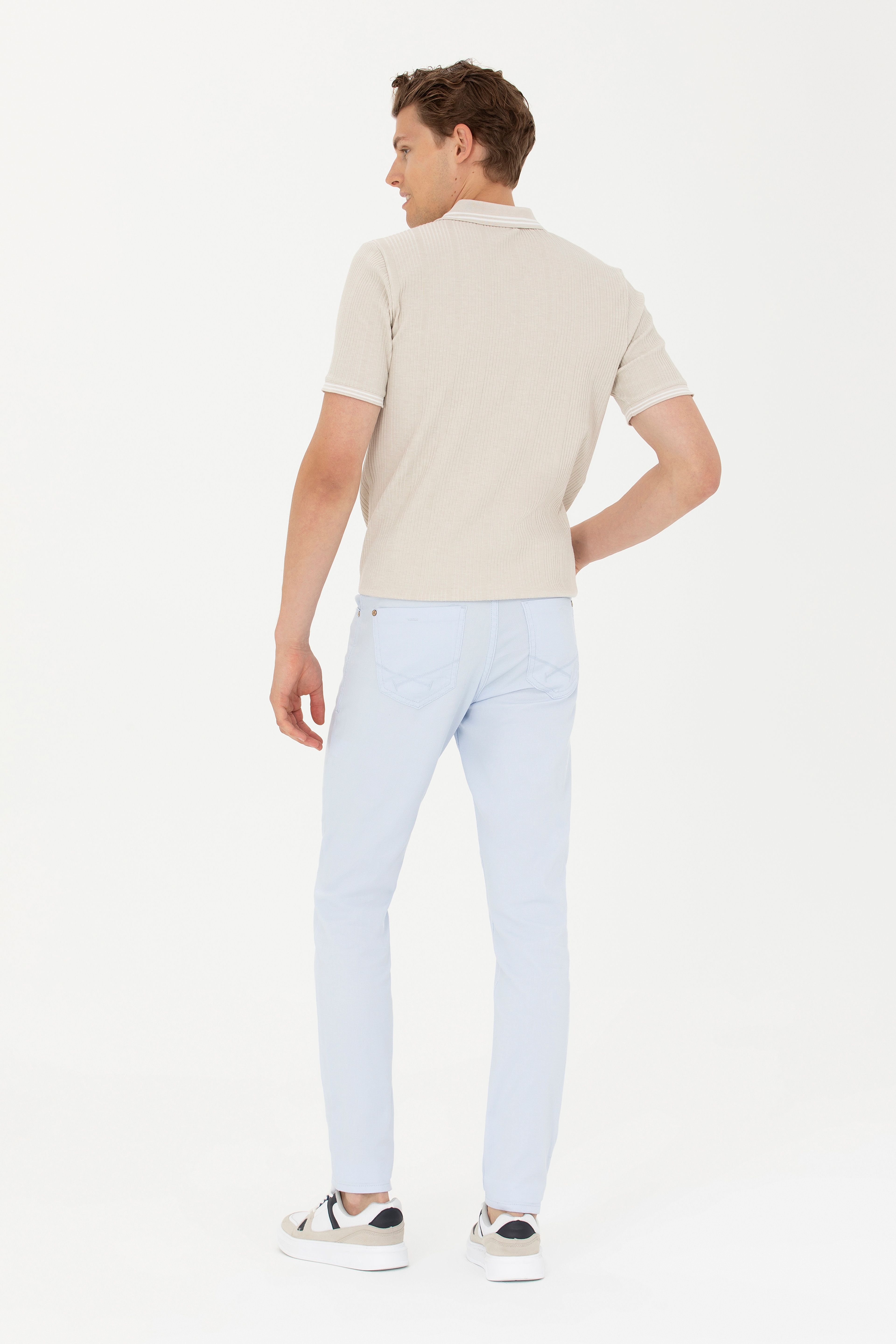 Erkek Açık Mavi Kanvas Pantolon - Image 4
