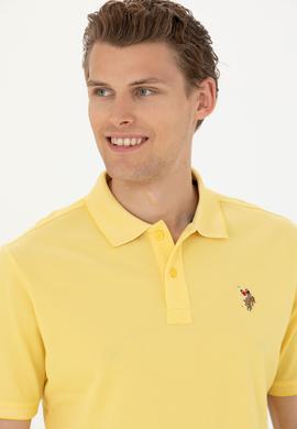 Erkek Koyu Sarı Basic Polo Yaka Tişört - 50262931073