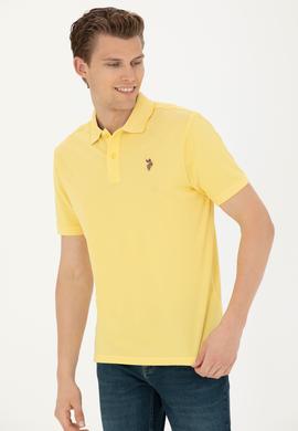 Erkek Koyu Sarı Basic Polo Yaka Tişört - 50262931073
