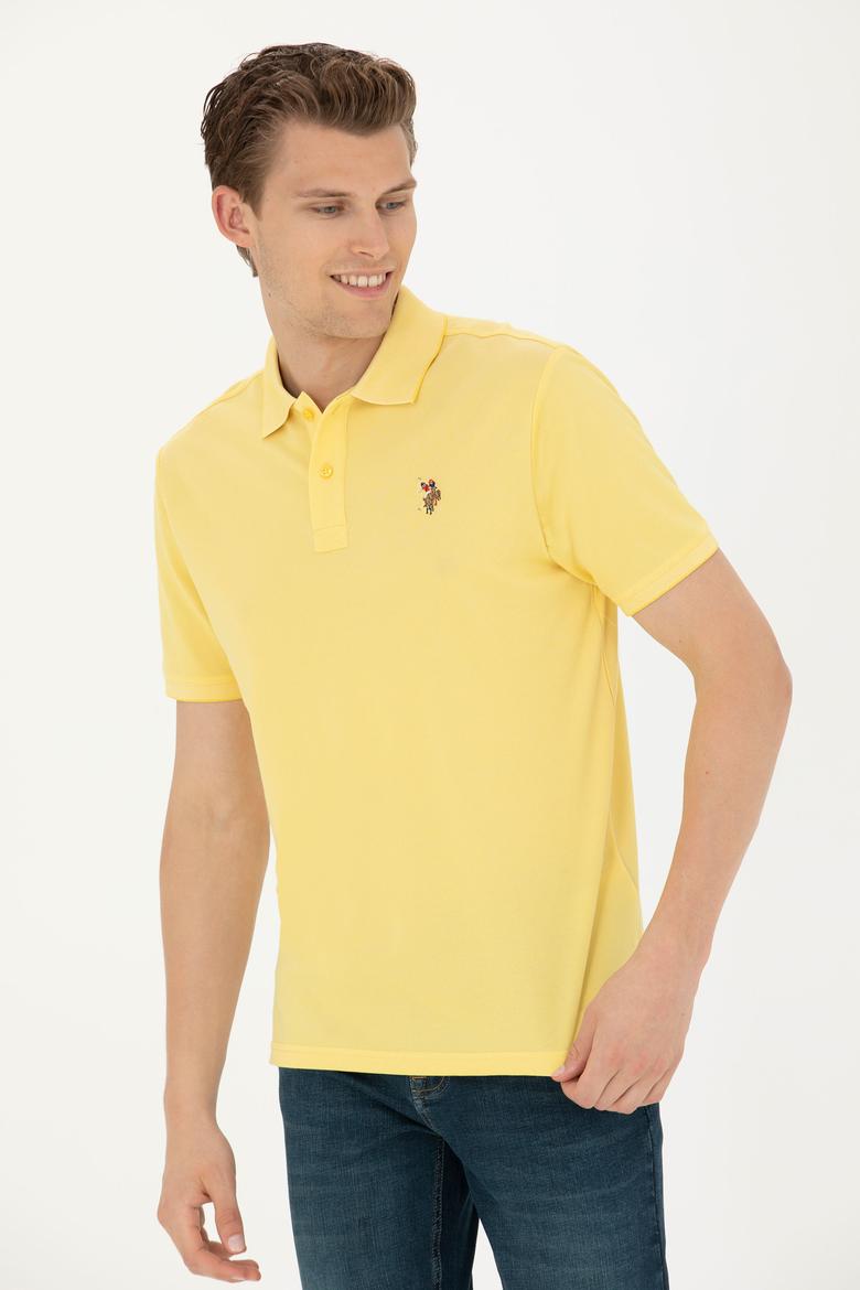 Erkek Koyu Sarı Basic Polo Yaka Tişört