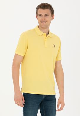 Erkek Koyu Sarı Basic Polo Yaka Tişört - 50262931073