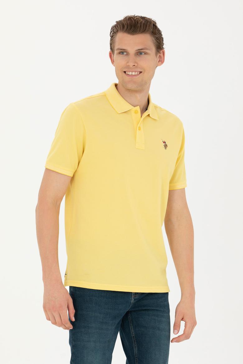 Erkek Koyu Sarı Basic Polo Yaka Tişört - 50262931073